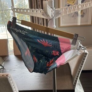 Men's Swim Briefs with Tropical Print
